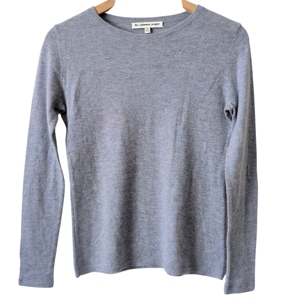 The‎ Cashmere Project Womens 100% Cashmere Crewneck Sweater Light Blue XS